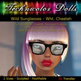 -TDolls- Wild SunGlasses - Wht. Cheetah (MCt - Box)