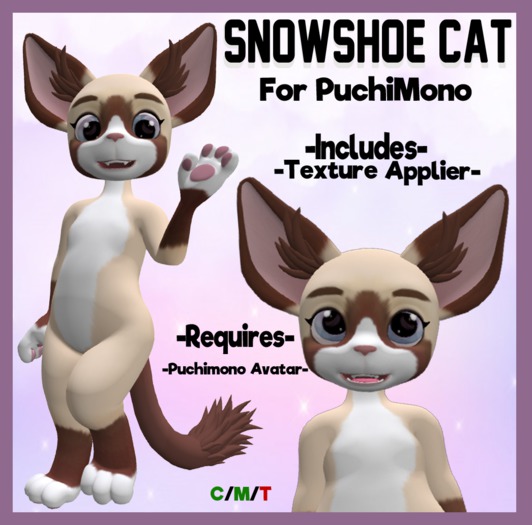 Second Life Marketplace SnowShoe Cat Puchimono Mod
