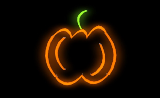 Neon pumpkin wall decoration