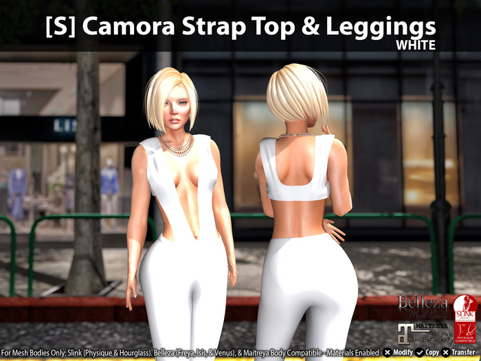 [S] Camora Strap Top & Leggings White