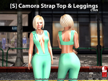 [S] Camora Strap Top & Leggings Cyan