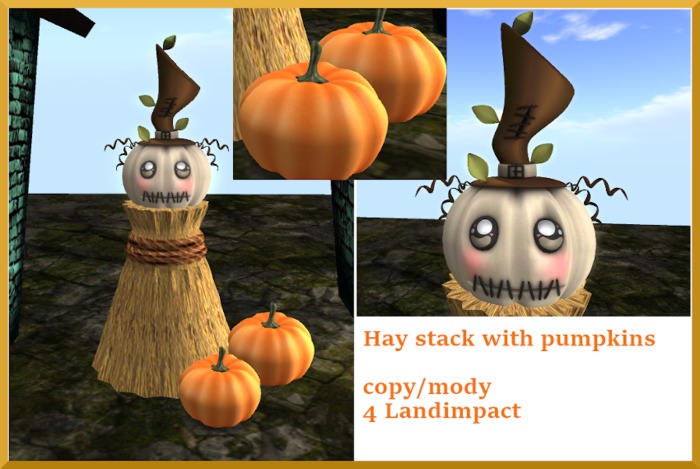 Hay stack with halloween pumpkin 1