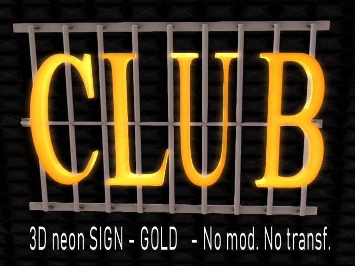 NEON 3D BOX - CLUB GOLD