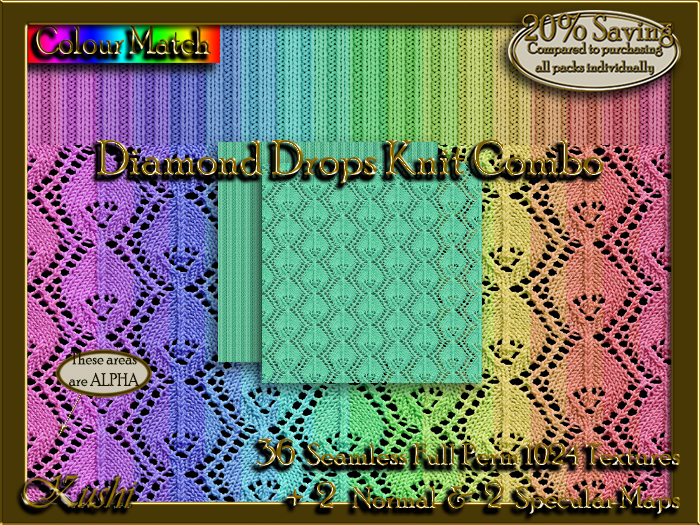 Diamond Drops Knit Combo Textures