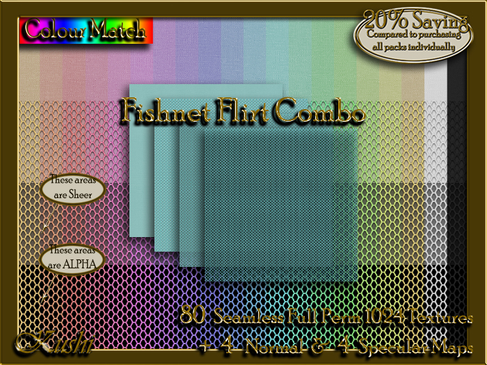 !Kushi! FishnetFlirtCOMBO Textures -WearToUnpack