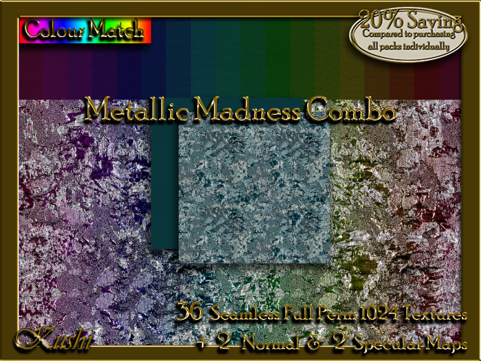 !Kushi! MetallicMadnessCOMBO Textures -WearToUnpack