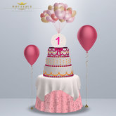 Anniversary Birthday Rez Day #1 Cake & Table PINK (BOXED)