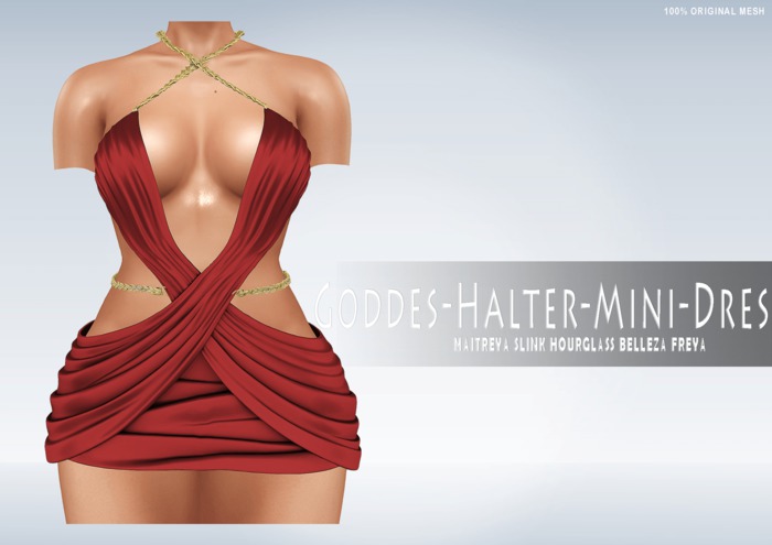 iS Goddes Halter Mini Dress RED