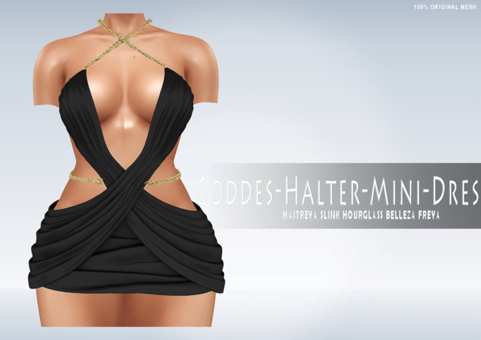 iS Goddes Halter Mini Dress BLACK