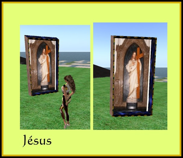 statue cadre Jésus croix