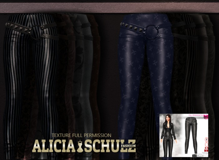 [Alicia Schulz] Texture for MI963448 Black  Pants SET F