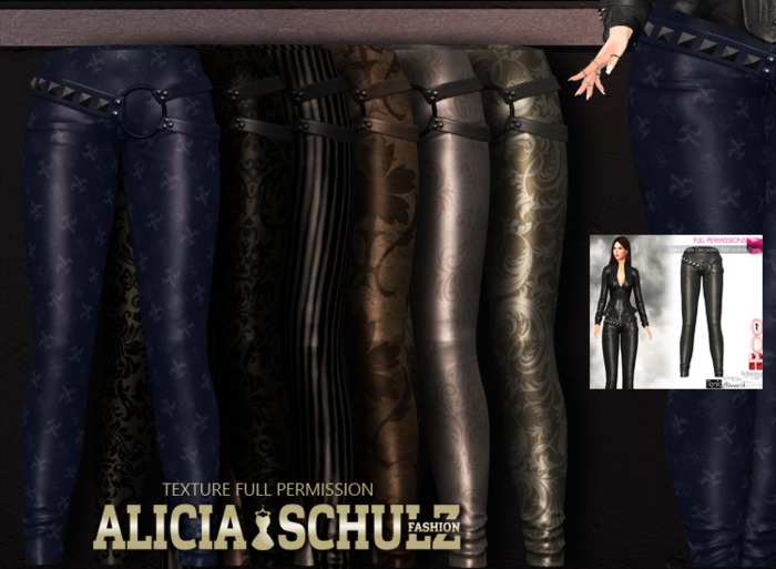 [Alicia Schulz] Texture for MI963448 Black  Pants SET 1
