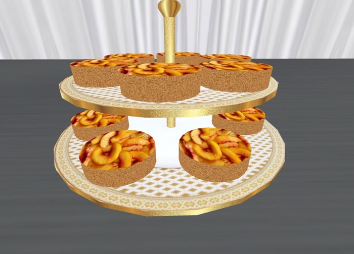 2 Tier Peach Tart Stand