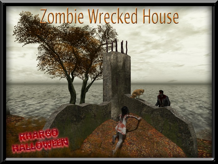 HALLOWEEN ZOMBIE WRECKED HOUSE