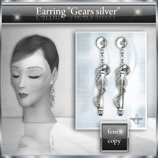 !! NE! Earring "Silver Gears"