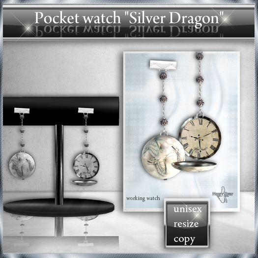 !! NE! Pocket Watch "Silver Dragon"