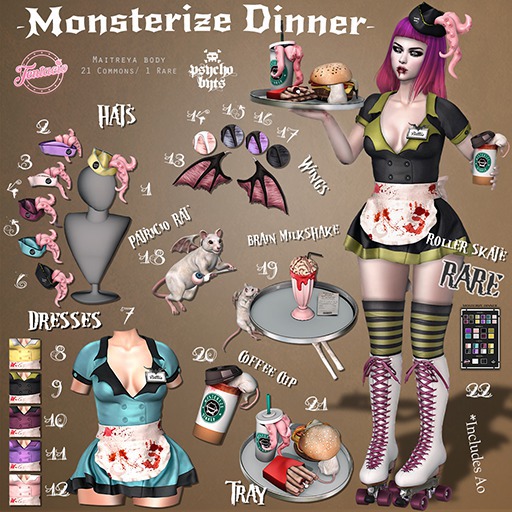 Tentacio & .{PSYCHO:Byts}. Mosterize dinner BLACK SET