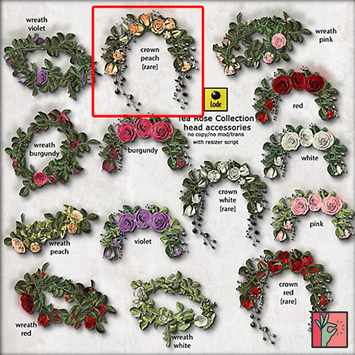 *LODE* Head Accessory - Tea Rose Crown [peach] RARE