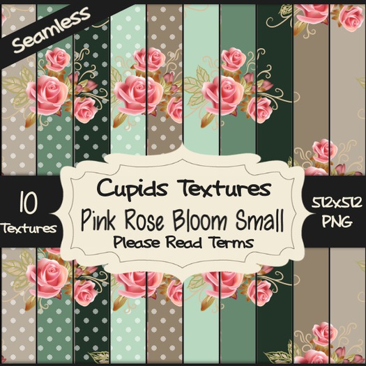 *Cupids Textures * 10 PINK ROSE BLOOMS SM