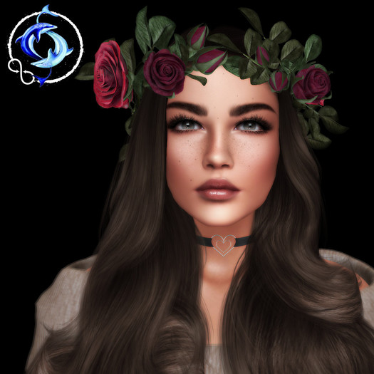 *LODE* Head Accessory - Tea Rose Wreath [burgundy]
