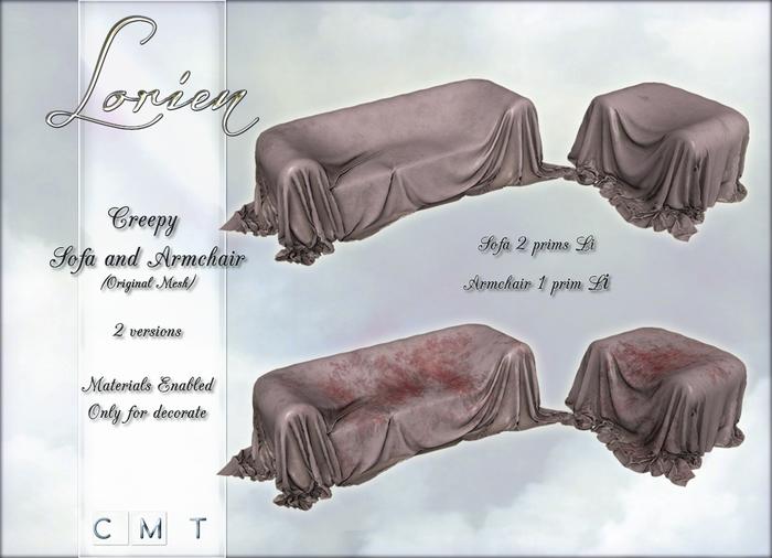 LORIEN CREEPY SOFA AND ARMCHAIR BOXED