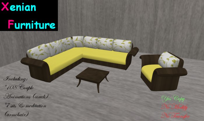 Xenian Chocolate Living Room Set Lime