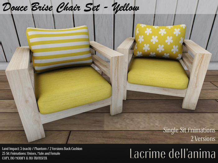 (BOX) Douce Brise Chair Set - Yellow