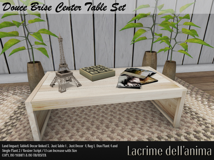 (BOX) Douce Brise Table & Rug Set
