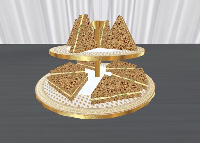 2 Tier Egg Salad Finger Sandwiches Stand