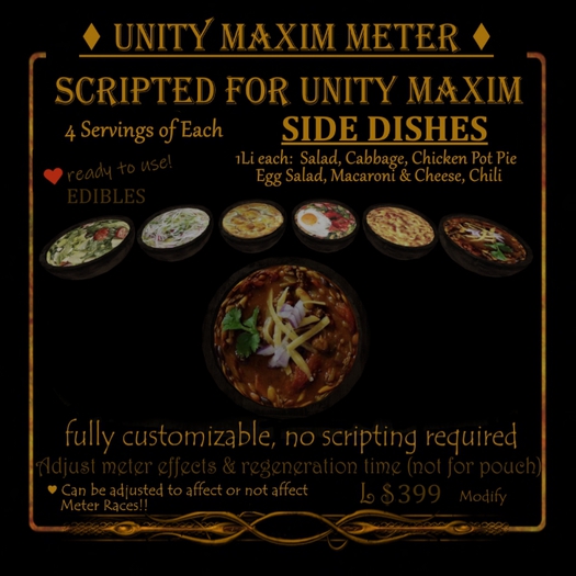 Second Life Marketplace - =ED= [UNITY MAXIM Edible] - SIDE DISHES (4 of 6)