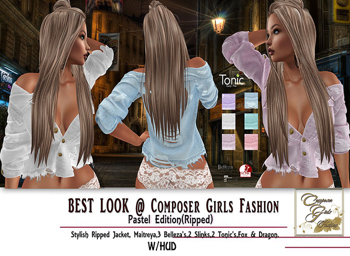 !CGF-*Pastel Edition* (Ripped)Denim Jacket W/Hud