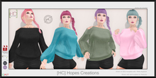 [HC] Viola Off-Shoulder Sweatshirt Fat Pack  for Slink (inc. Petite), Belleza, Maitreya, eBody & Tonic