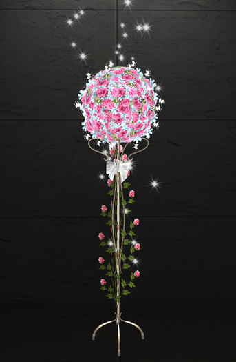 ((Crystal Line))Rose ball stand flower(pink)