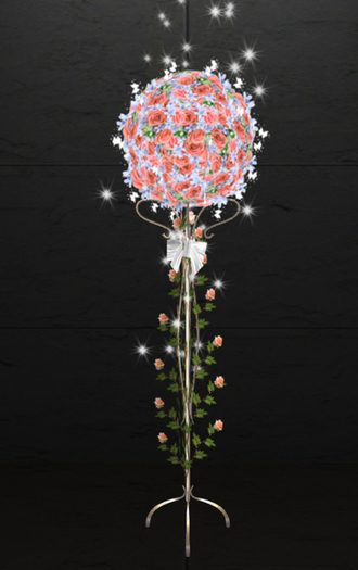 ((Crystal Line))Rose ball stand flower(orange)