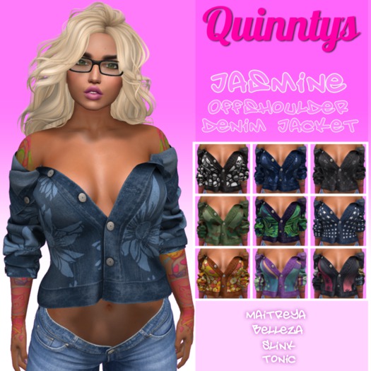 Jasmine Offshoulder Denim Jacket 