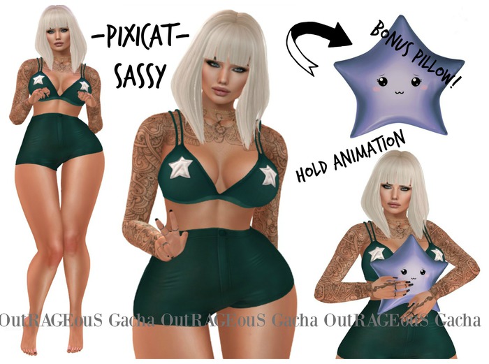-Pixicat- Sassy.Set - Green & Caboodle Star - Bright Purple