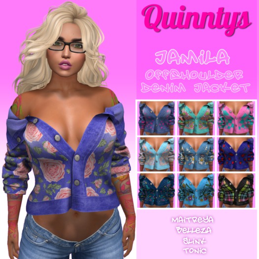 Jamila Offshoulder Denim Jacket {Quinnty's} Add to unpack