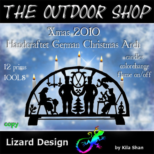 Xmas 2010 Handcraftet German Christmas Arch with candles on/off