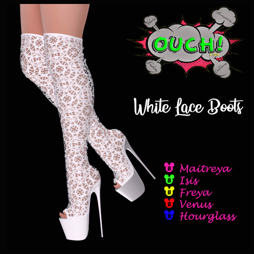 OUCH! Lace Boots - White