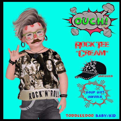 OUCH! Rock Tee - Cream - TODLEEDOO
