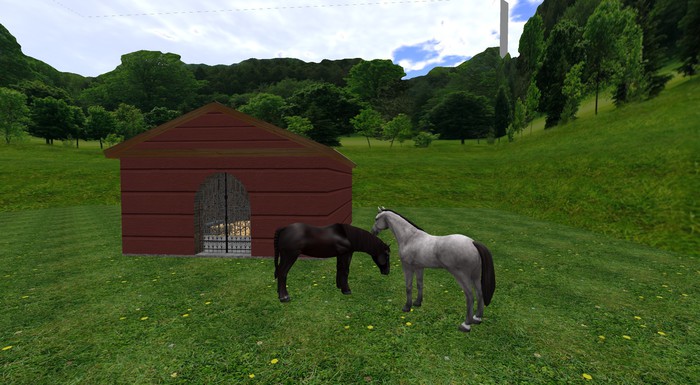 SALE REDUCED AGAIN - GP STABLE for 2 HORSES  - 11 prims