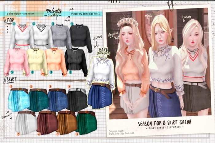 *miwa's airship* Season Skirt&Top RARE m