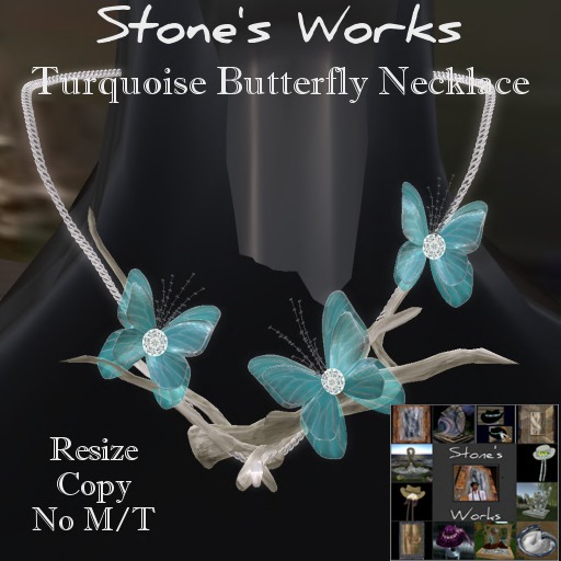 Butterfly Necklace Turquoise Stone's Works