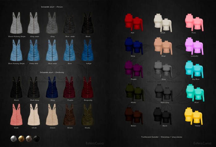 12. Eaters Coma - Salopette Skirt / Corduroy White (L)