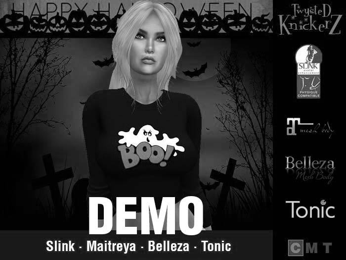 ::TK:: Cropped Halloween Sweater - Boo DEMO