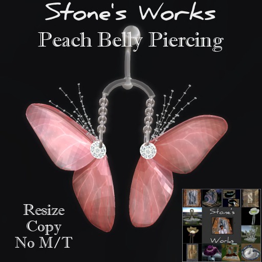 Butterfly Belly Pierce Peach Stone's Works