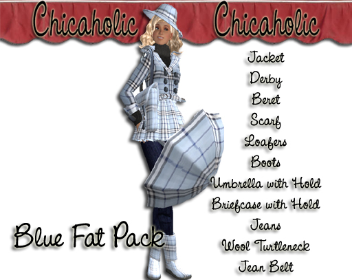 Chicaholic Blue Plaid Outfit Fat Pack