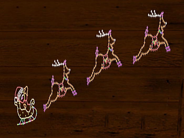 Christmas Lights Reindeer Sledge