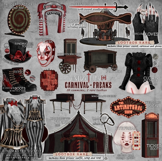 ANTINATURAL[+] Carnival Freaks / Circus Boots / M / BLACK