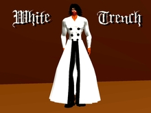 White Trench coat & black pants